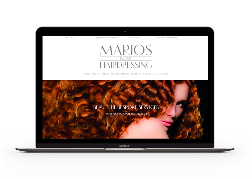 Marios Hairdressing website by Harrison Mann
